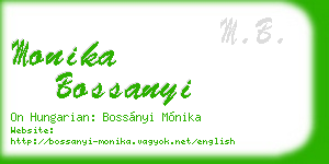monika bossanyi business card